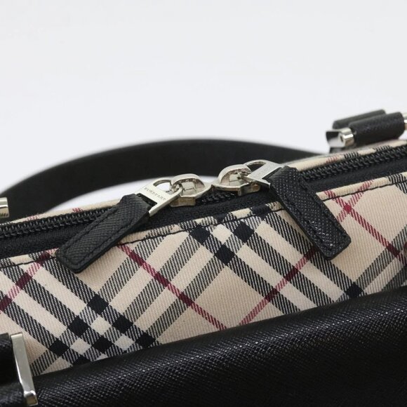 BURBERRY Nova Check Hand Bag Nylon Canvas Beige Auth - Picture 11 of 16